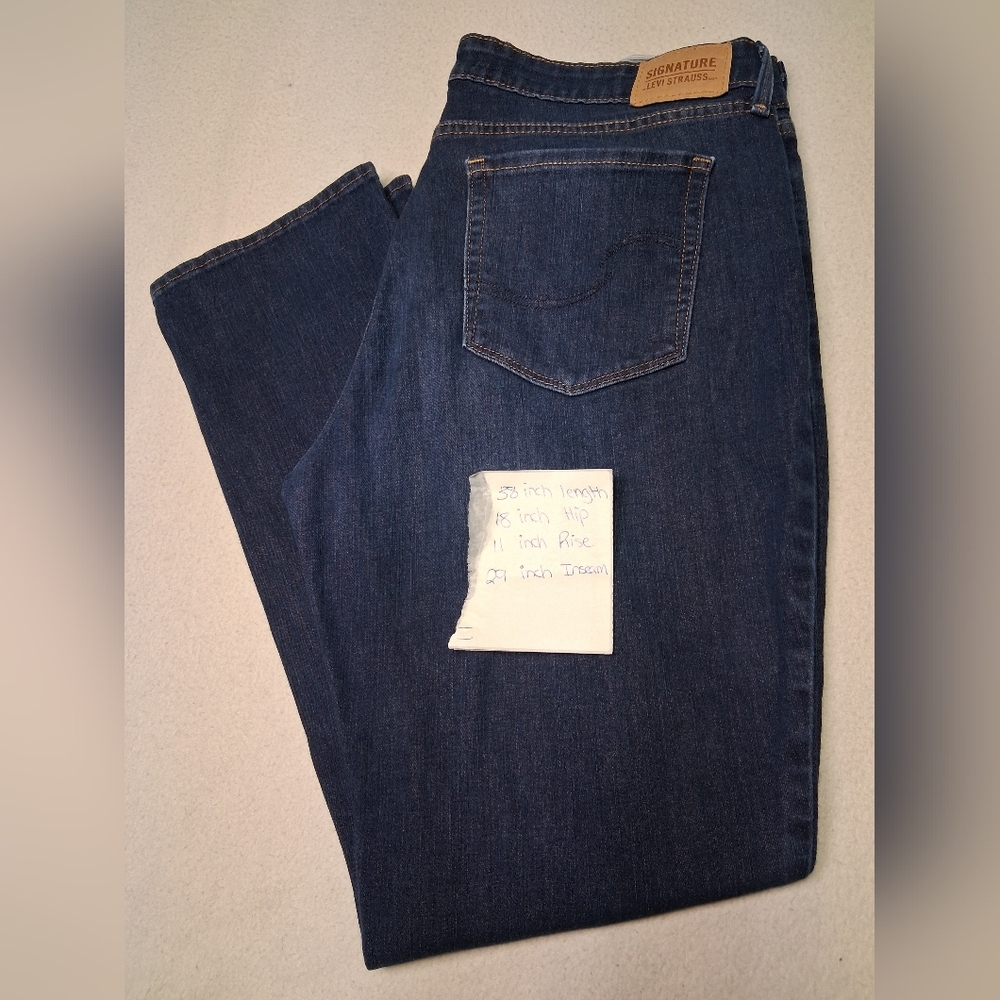 Signature by Levi Strauss Dark Blue Straight Jeans